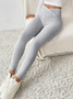 Plus Size Casual Plain Tight Leggings