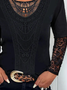 Cotton-Blend Regular Fit Lace Casual T-Shirt