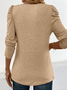Loose Casual Buttoned Plain T-Shirt