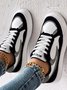 Pu All Season Casual Contrast Stitching Skate Shoes