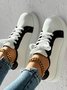 All Season Pu Contrast Stitching Casual Skate Shoes