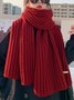 Women Minimalist Twist Knitted Warmth Plain Christmas Scarf