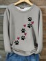 Funny Dog Crew Neck Casual Fleece Sweatshirt