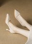 Women Minimalist Metal Pointed Toe Stiletto Heel Shallow Pumps