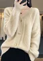 Casual Wool/Knitting Plain Cardigan（Can Be Worn Up To A Weight Of 145 Pounds)