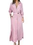 Simple Regular Fit Plain Dress With No Belt