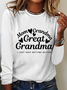 Great Grradma Simple Cotton-Blend Long Sleeve Shirt