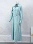Simple Regular Fit Plain Dress With No Belt