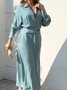 Simple Regular Fit Plain Dress With No Belt