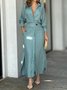 Simple Regular Fit Plain Dress With No Belt