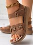 Pu Wedge Heel Casual Summer Sandal
