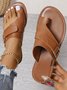 Casual Pu Summer Plain Slide Sandals
