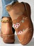 Embroidery Patterns Thick Bottom Casual Pu Slide Sandals