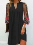 V Neck Casual Dress With No