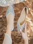 Sparkling Rhinestone Glitter Party Flat Heel Shallow Shoes