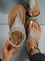 Casual Wedge Heel Plain Sandal