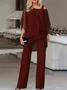 Casual Loose One Shoulder Two-Piece Set