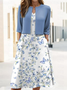 Loose Floral Pocket Stitching Casual Two-Piece Set