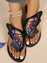 Casual Butterfly Pu Summer Slide Sandals