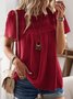 Loose Plain Casual Lace Shirt With No