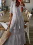 Loose V Neck Casual Striped Dress With No