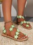 Pu Plain Casual Summer Sandal
