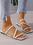Casual Plain Summer Pu Slide Sandals