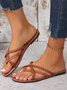 Plain Casual Pu Slide Sandals