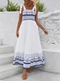 Spaghetti Vacation Ethnic Loose Dress With