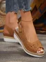Summer Casual Fabric Wedge Heel Wedge Sandal