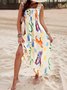 Geometric Vacation Scramble Dress With No