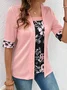 Loose Square Neck Casual Floral Shirt
