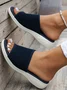 Wedge Heel Summer Mesh Fabric Slide Sandals