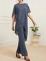 Chiffon V Neck Loose Elegant Two-Piece Set