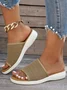Wedge Heel Summer Mesh Fabric Slide Sandals