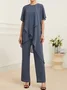 Chiffon V Neck Loose Elegant Two-Piece Set