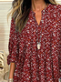 Casual Disty Floral Loose Notched Shirt