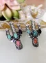 Colored Cactus Pattern Earrings