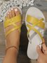 Plain Casual Summer Pu Slide Sandals