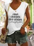 V Neck MaMa Text Letters Casual T-Shirt