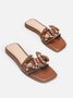 Fashionable Geometric Metal Decor Hollow Out Slide Sandals