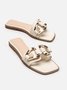 Fashionable Geometric Metal Decor Hollow Out Slide Sandals