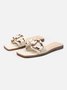 Fashionable Geometric Metal Decor Hollow Out Slide Sandals