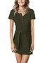 Sexy Plain Asymmetrical Buckle Dress