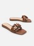 Fashionable Geometric Metal Decor Hollow Out Slide Sandals