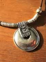 Silvery Vintage Round Pendant Personality Decorative Bohemian Necklace