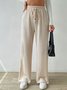 Casual Loose Plain Cotton And Linen Pants