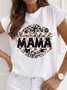 Text Letters Cotton-Blend Loose Casual T-Shirt