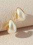 1pair Elegant Geometric Shape Faux Pearl Earrings