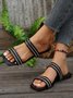 Pu Plain Casual Summer Slide Sandals